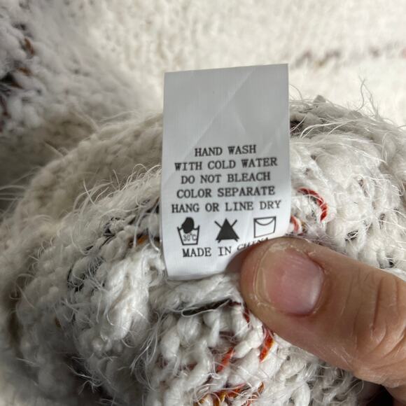 Altar’d State Women's Striped Chunky V-Neck Long Sleeve Sweater Size S/M - Picture 5 of 7